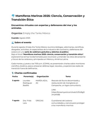 Mamíferos Marinos 2025